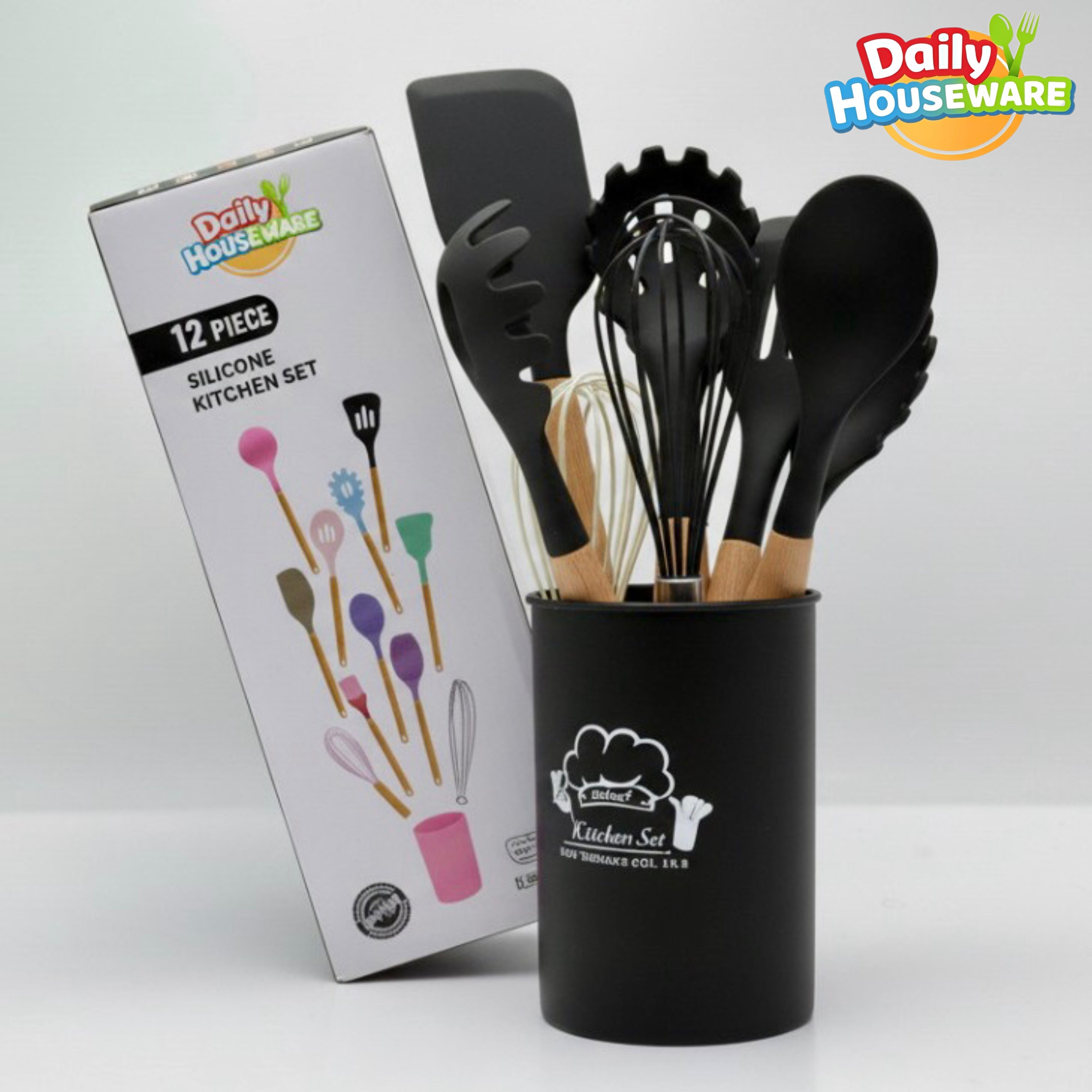 Daily Houseware Silicone Kitchen Utensil Set – 11-Piece Non-Stick Cooking Essentials