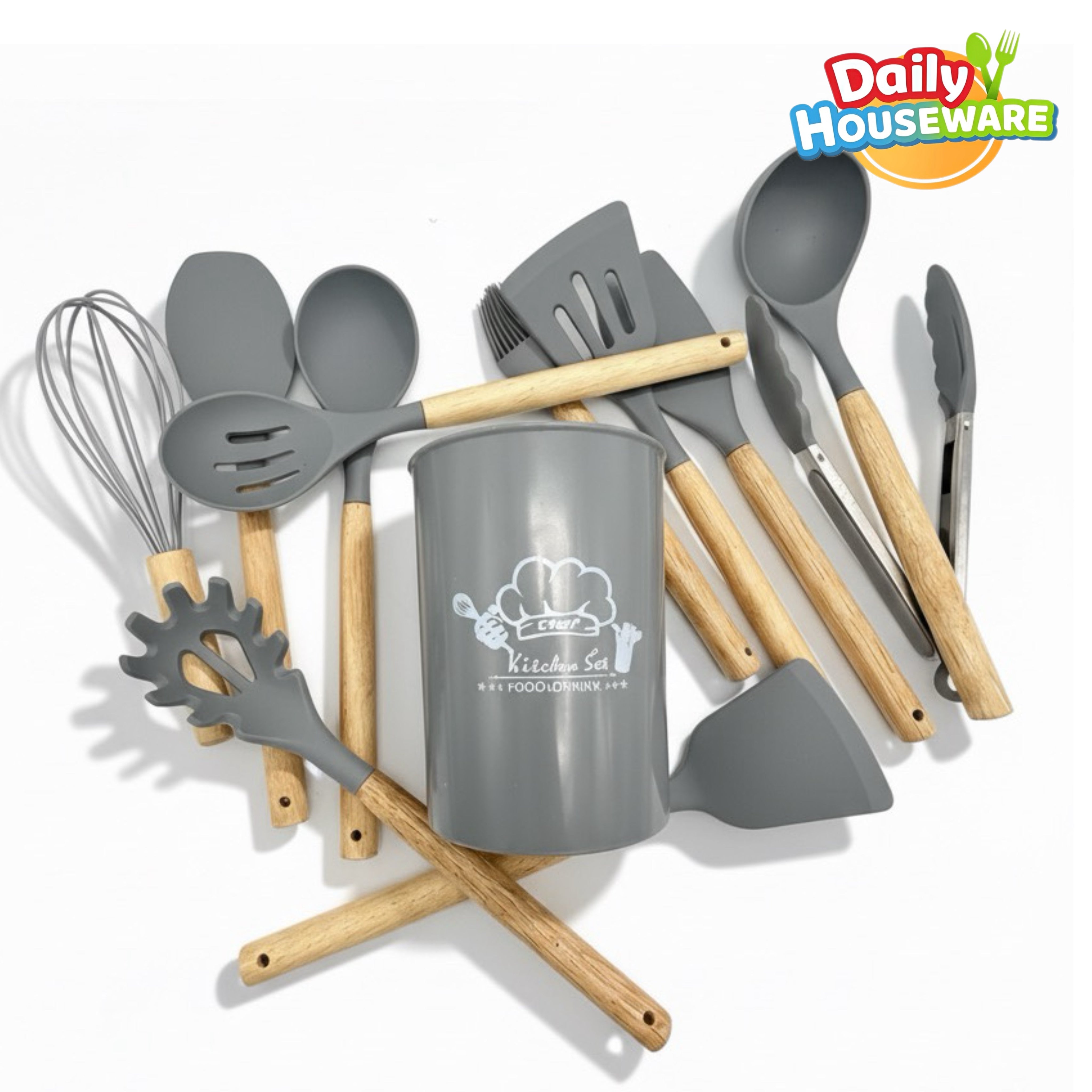 Daily Houseware Silicone Kitchen Utensil Set – 11-Piece Non-Stick Cooking Essentials